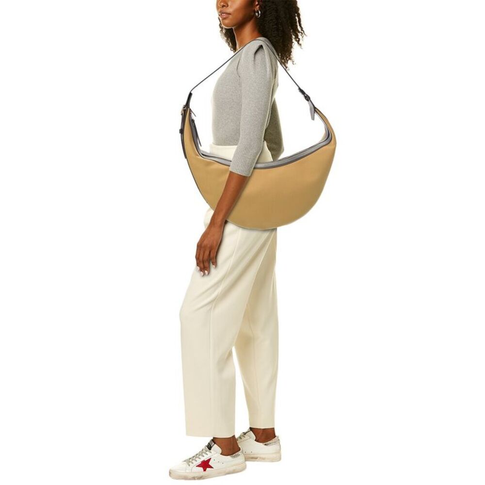 Khaite Augustina Canvas & Leather Hobo Bag, Brown - Picture 4 of 4